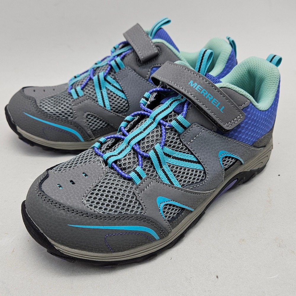 Merrell Big Kid Trail Quest Hiking Sneakers Grey Blue MY57111 Size 5.5M